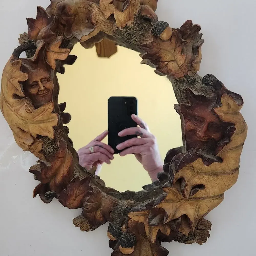 1997 Oak, acorn resin mirror 19x11